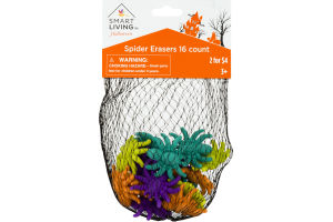 Smart Living Halloween Spider Erasers - 16 CT