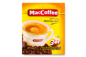 Напій кавовий розчинний з ароматом французька ваніль 3в1 MacCoffee м/у 18г