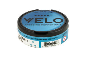 Подушечки никотиносодержащие бестабачные с подсластителями Velo Интенсивный Freezing peppermint 20х0.5г