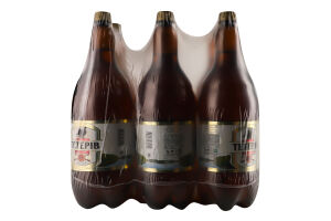 Пиво 1.8л 7% светлое фильтрованное пастеризованное Крепкое украинское Тетерів п/бут