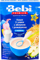Каша молочная сухая для детей от 6мес быстрорастворимая 3 злака с яблоком и ромашкой Bebi Premium д/п 200г