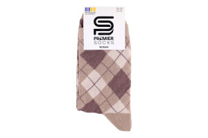 Шкарпетки жіночі Premier Socks класичні Преміум коса клітинка р.23-25 (36-40) бежеві