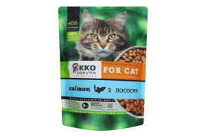 Корм сухий для котів З лососем Екко-гранула д/п 400г