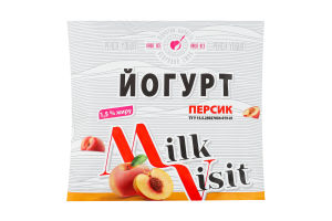 Йогурт з наповнювачем Персик 1,5% 400г п/е Milk Visit
