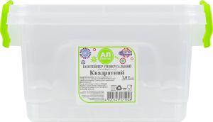 Контейнер універсальний 1л 161х144х91мм Квадратний Ал-Пластик 1шт