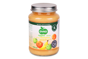 Пюре Ovko яблучне з бананами і персиками