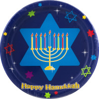 Smart Living Collection Hanukkah Festivities Plates 6 7/8 in dia - 8 CT