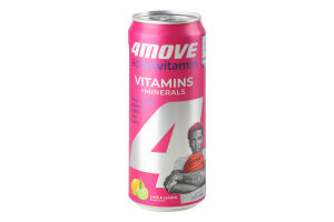 Напиток безалкогольный газированный со вкусом лимона и лайма Vitality 4move ж/б 330мл