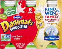 Dannon Danimals Smoothie Drinks Strikin' Strawberry Kiwi - 6 CT
