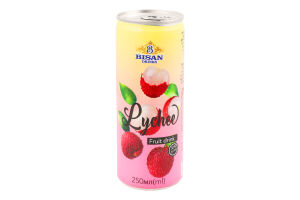 Напій безалкогольний соковий негазований пастеризований Лічі Bisan Drinks з/б 250мл