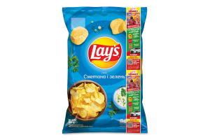 Чипси картопляні Сметана і зелень Lay's м/у 120г
