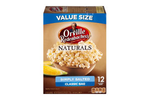 Orville Redenbacher's Gourmet Popping Corn Naturals Simply Salted Classic Bag Value Size - 12 CT