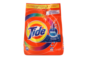 Засіб миючий синтетичний порошкоподібний Колор автомат 3,4кг Tide