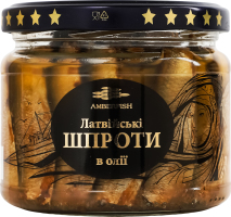 Шпроти в олії стерилізовані Латвійські Amberfish с/б 250г