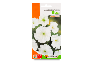 Насіння Квіти Петунія біла 0,1г Яскрава