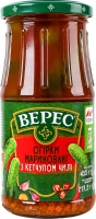 Огірки мариновані з кетчупом чилі стерилізовані Верес с/б 435г