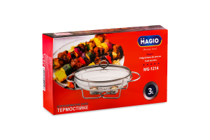 Марміт 3л боросилікатне термостійке скло з кришкою борослилікатне скло+2свічки Magio