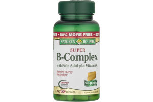 Nature's Bounty Vitamin Tablets Super B-Complex with Folic Acid plus Vitamin C and Biotin - 150 CT