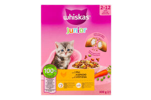 Корм сухой полнорационный для котят с курицей Junior Whiskas к/у 300г