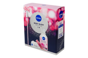 Набор косметический Гель-крем Rosy care увлажняющий 50мл + Вода мицеллярная Rose care 400мл Rosy glow Nivea 2шт