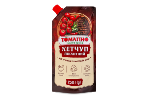 Кетчуп пастеризований Пікантний Томатіно д/п 250г