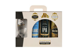 Набір Пиво Rinktinis + IPA + APA + Blanc + Bohemijos Dark + Baltic Porter 6х0.568л + 1 келих 0.568л Volfas Engelman к/у