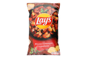 Чипсы картофельные Мясная сковорода с грибами Lay's м/у 120г