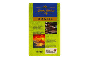 Кофе жареный молотый Brazil Single origins Ambassador м/у 225г