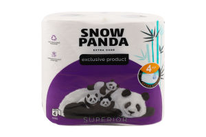 Бумага туалетная 4-х слойная Superior Extra Care Snow Panda 4шт