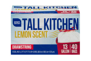 Smart Sense Tall Kitchen 13 Gallon Bags Lemon Scent - 40 CT