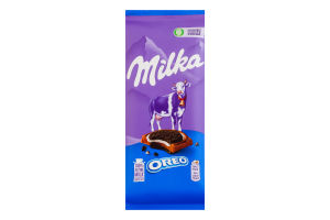 Шоколад молочний з начинкою зі смаком ванілі з круглим печивом Oreo Milka м/у 92г