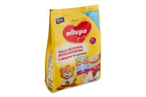Каша молочна суха для дітей від 7міс швидкорозчинна мультизлакова з яблуком та грушею Milupa м/у 210г