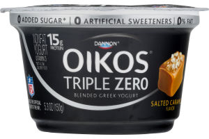 Dannon Oikos Triple Zero Blended Greek Nonfat Yogurt Salted Caramel