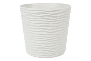 Горщик д/квітів Фьюжн 1,6л біла троянда з вставкою низький d16*14,5см арт115087 Алеана