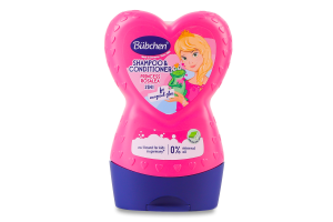 Шампунь-ополаскиватель для волос для детей от 3лет с волшебным блеском 2в1 Принцесса Розалея Bubchen 230мл