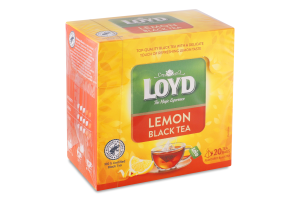 Чай черный байховый мелкий со вкусом лимона Lemon Loyd к/у 20х1.7г
