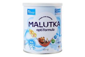 Смесь молочная сухая для детей от рождения 1 Opti Formula Malutka ж/б 400г
