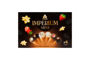 Мороженое Со вкусом ванили, Клубничное, Черное печенье Imperium mini Rud к/у 222г