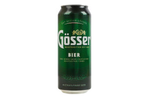 Пиво 0.5л 5.2% світле фільтроване пастеризоване Gosser з/б