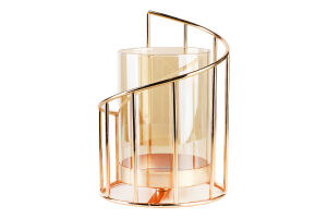 Підсвічник декоративний скло з металевою рамкою 11*16см