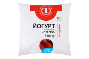 Йогурт питний з наповнювачем Персик 1,5% 350г п/е ТМ "1"