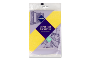Серветки для прибирання віскозні Премія 3шт