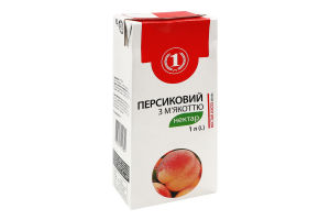 Нектар з м'якоттю неосвітлений стерилизований персиковий ТМ "1" т/п 1л