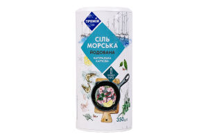 Соль Премія морская йодированная помол №0 Солонка