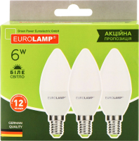 Лампа LED CL 6W E14 4000K 3шт Eurolamp