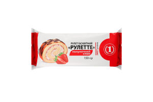 Рулет бисквитный клубничный вкус Рулетте ТМ "1" м/у 150г