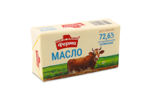 Масло Селянське солодковершкове 72,6% 400г Ферма