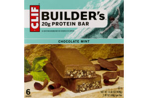 Clif Builder's 20g Protein Bar Chocolate Mint - 6 CT