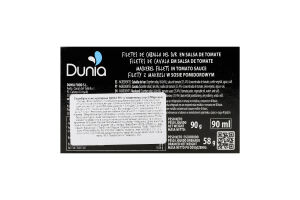 Скумбрія консервована у томатному соусі Dunia з/б 90г