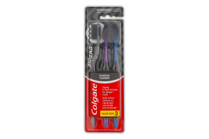 Щетка зубная средней жесткости Древесный уголь Zig Zag Colgate 3шт
